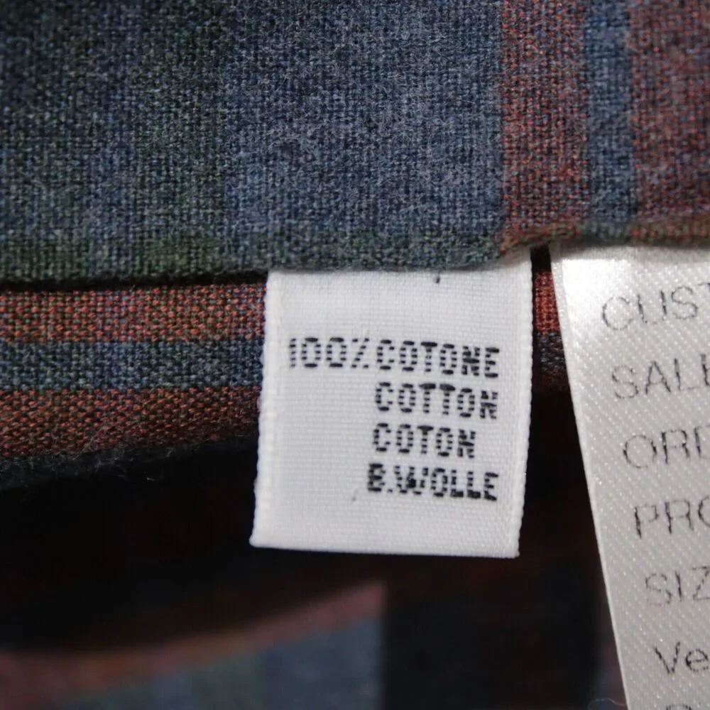 Kiton NWOT Dress Shirt Size 15 / 38 In Blue, Red, & Green Check 100% Cotton - Picture 9 of 12